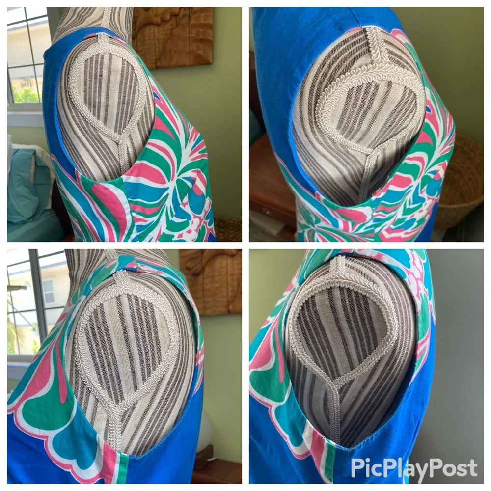 &Lilly Pulitzer Stephanie Shift Style#86273 Novelty Big Bang print Brewster Blue - Picture 5 of 16